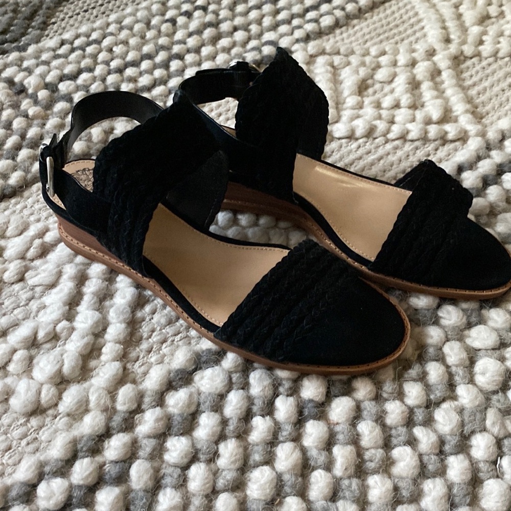 Vince Camuto Black Braided Open-Toe Sandals
